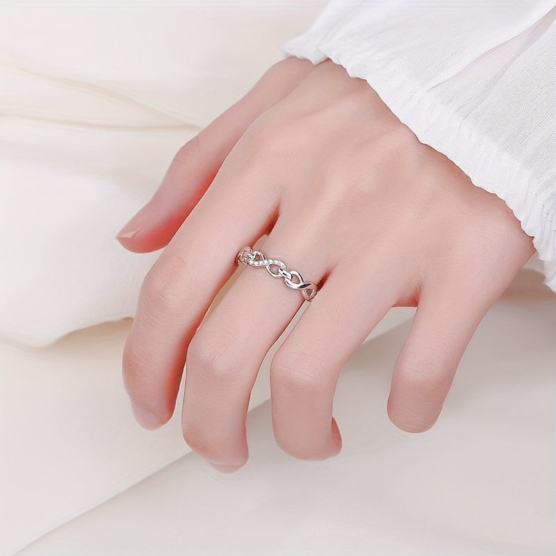Elegant 925 Silver Women'S Jewelry Ring with Infinity Symbol