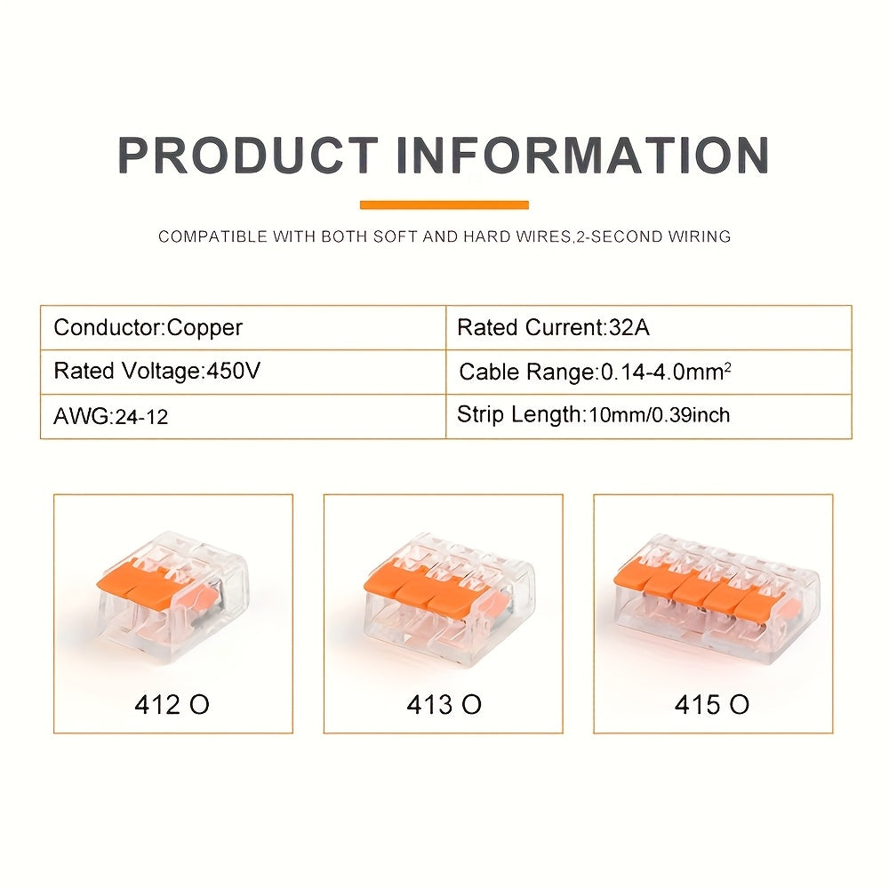 90pcs electrical quick connectors, lever wire connectors combination kit