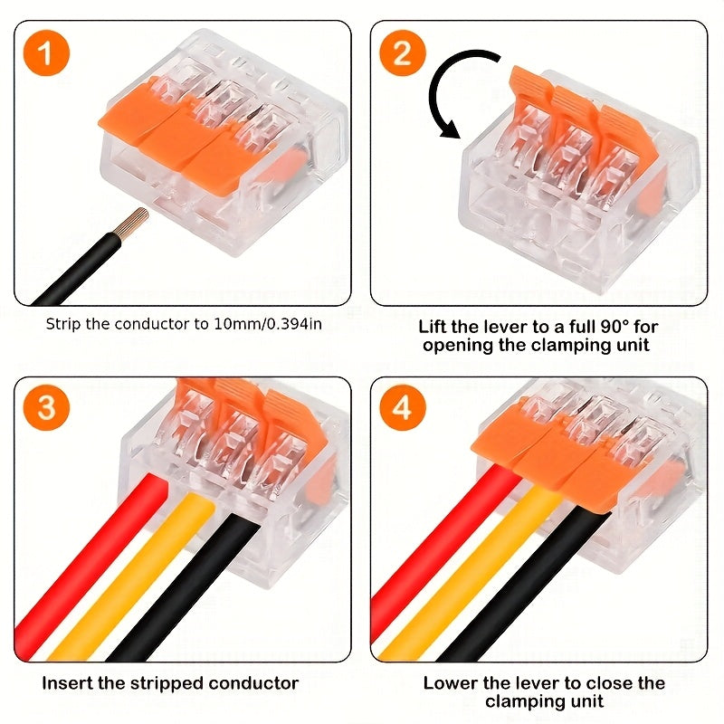 90pcs electrical quick connectors, lever wire connectors combination kit