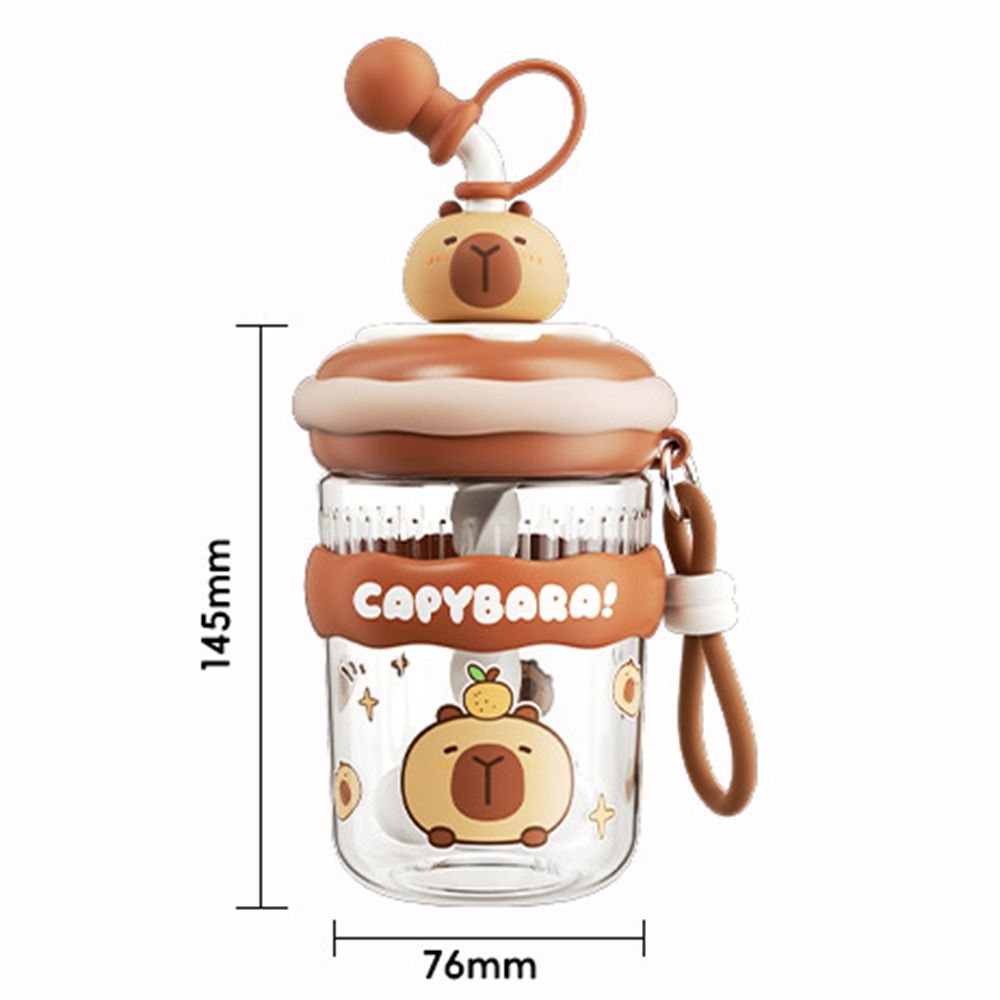 Garrafa de água de capivara de desenho animado kawaii de alta qualidade em plástico transparente