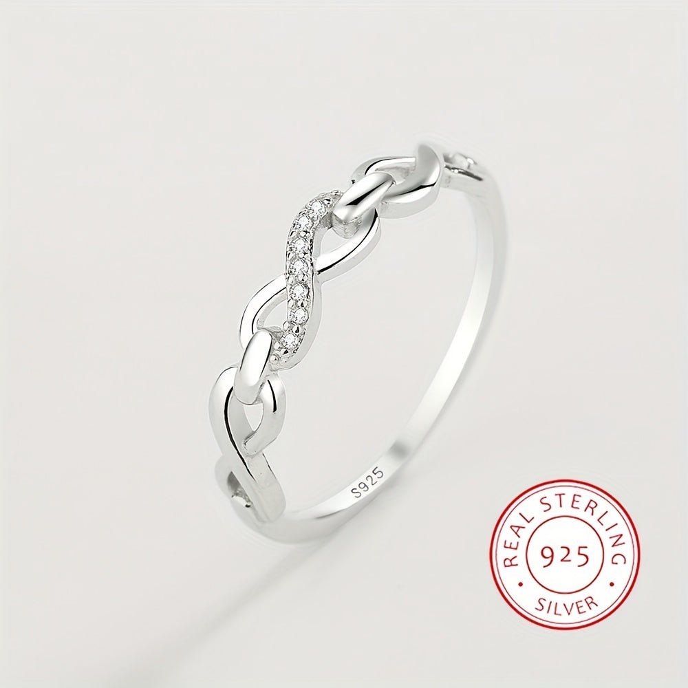 Elegant 925 Silver Women'S Jewelry Ring with Infinity Symbol
