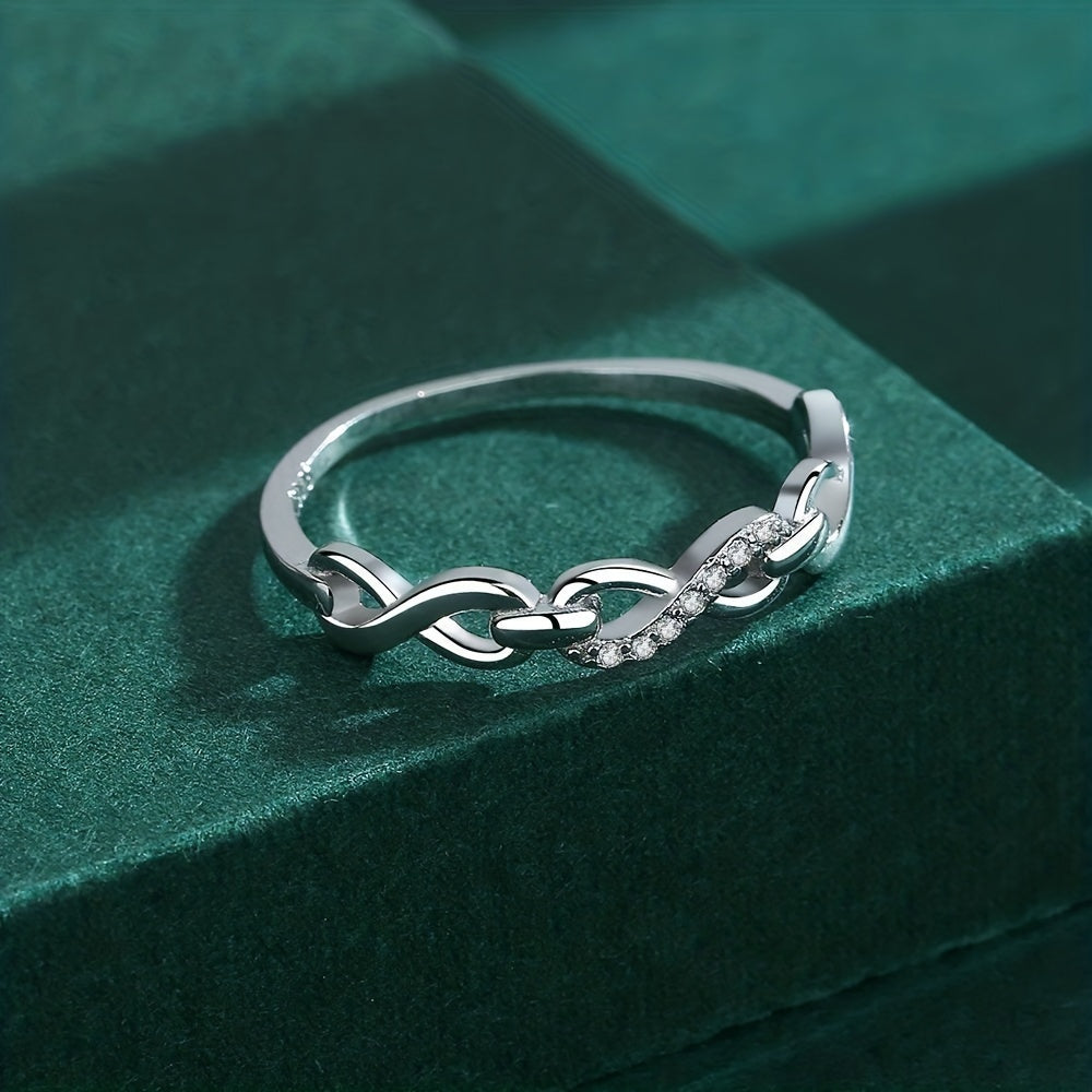 Elegant 925 Silver Women'S Jewelry Ring with Infinity Symbol
