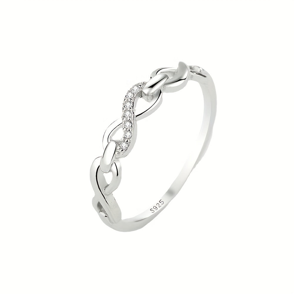 Elegant 925 Silver Women'S Jewelry Ring with Infinity Symbol