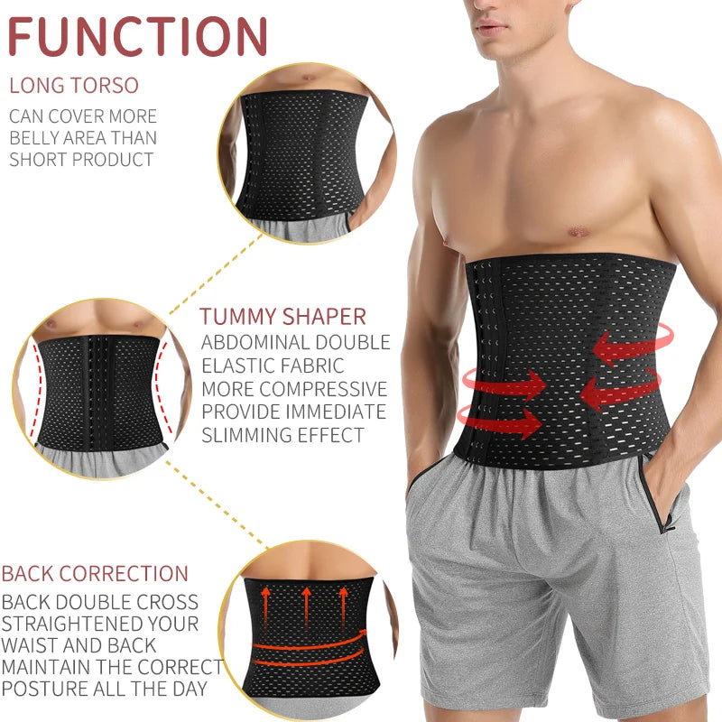 Waist Trainer Shapers Corset For Men Abdomen Reducer Slimming Belt Shapewear