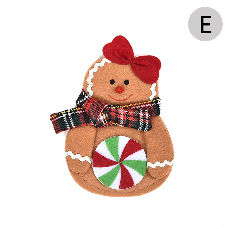 Christmas Elder Snowman Elk Doll Knife And Fork Cutlery Set Cloth