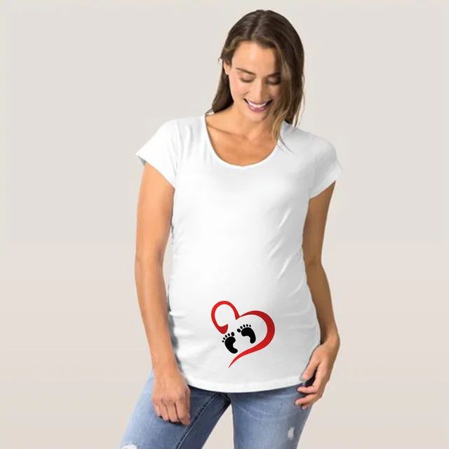 Summer Fashion Pregnant Woman Clothes Maternity Baby Peeking Sweatshirt