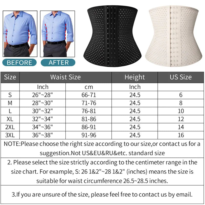 Waist Trainer Shapers Corset For Men Abdomen Reducer Slimming Belt Shapewear