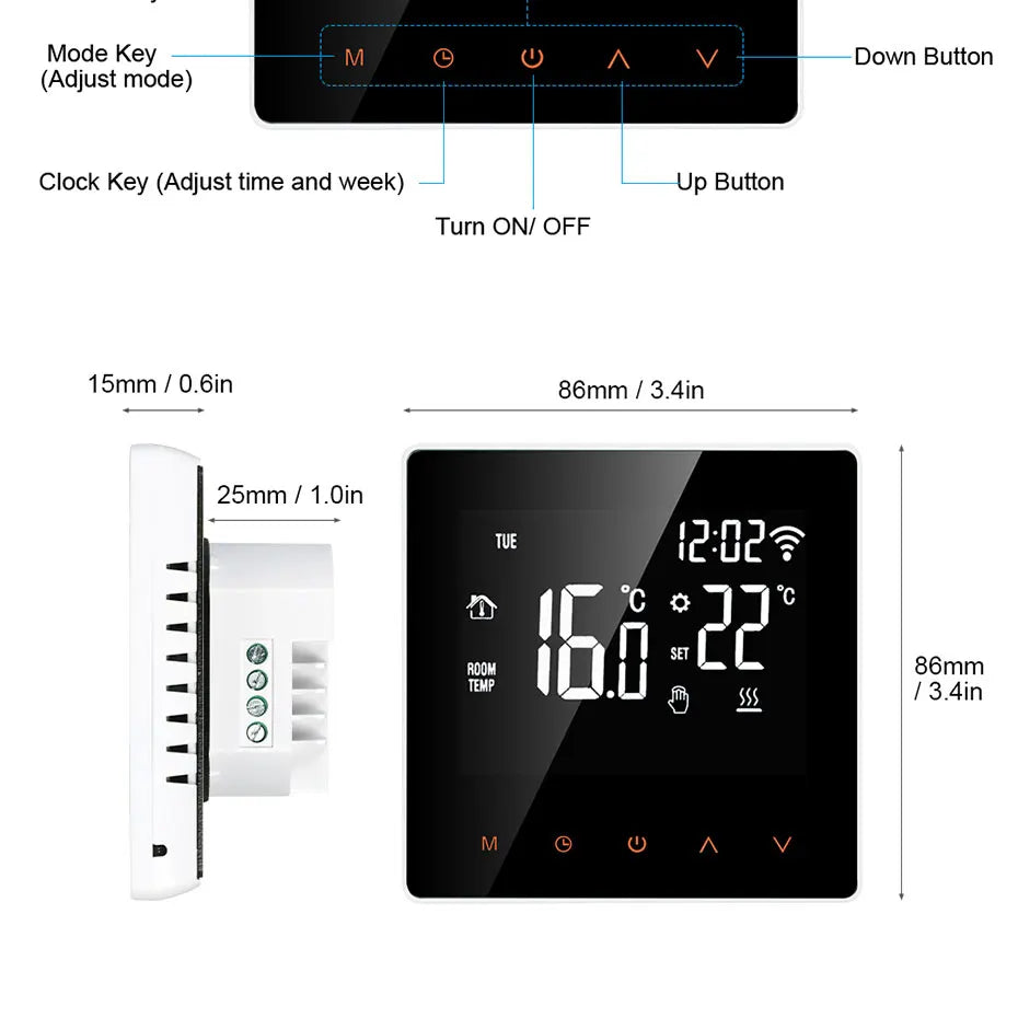 AVATTO Tuya WiFi Smart Thermostat, Electric Floor Heating Water/Gas Boiler Temperature