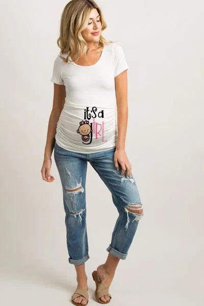 Summer Fashion Pregnant Woman Clothes Maternity Baby Peeking Sweatshirt