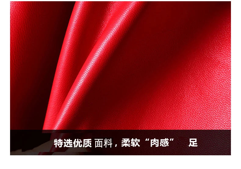 Nerazzurri High Quality Red Black Maxi PU Leather Trench Coat