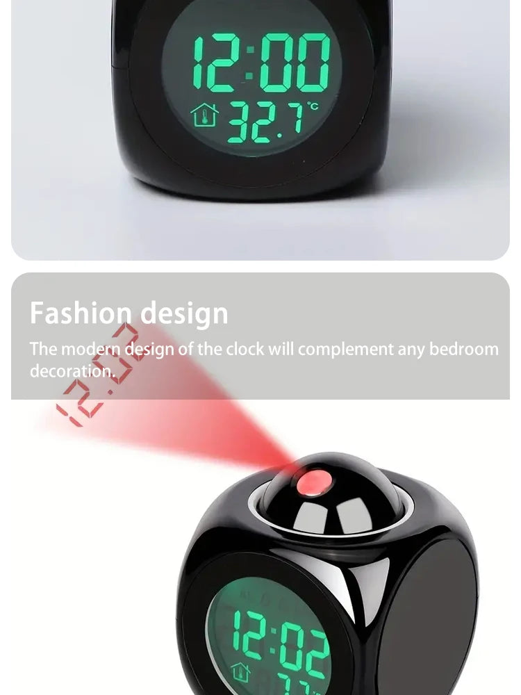 Multi-function Projection Chime Clock LED Light Projection