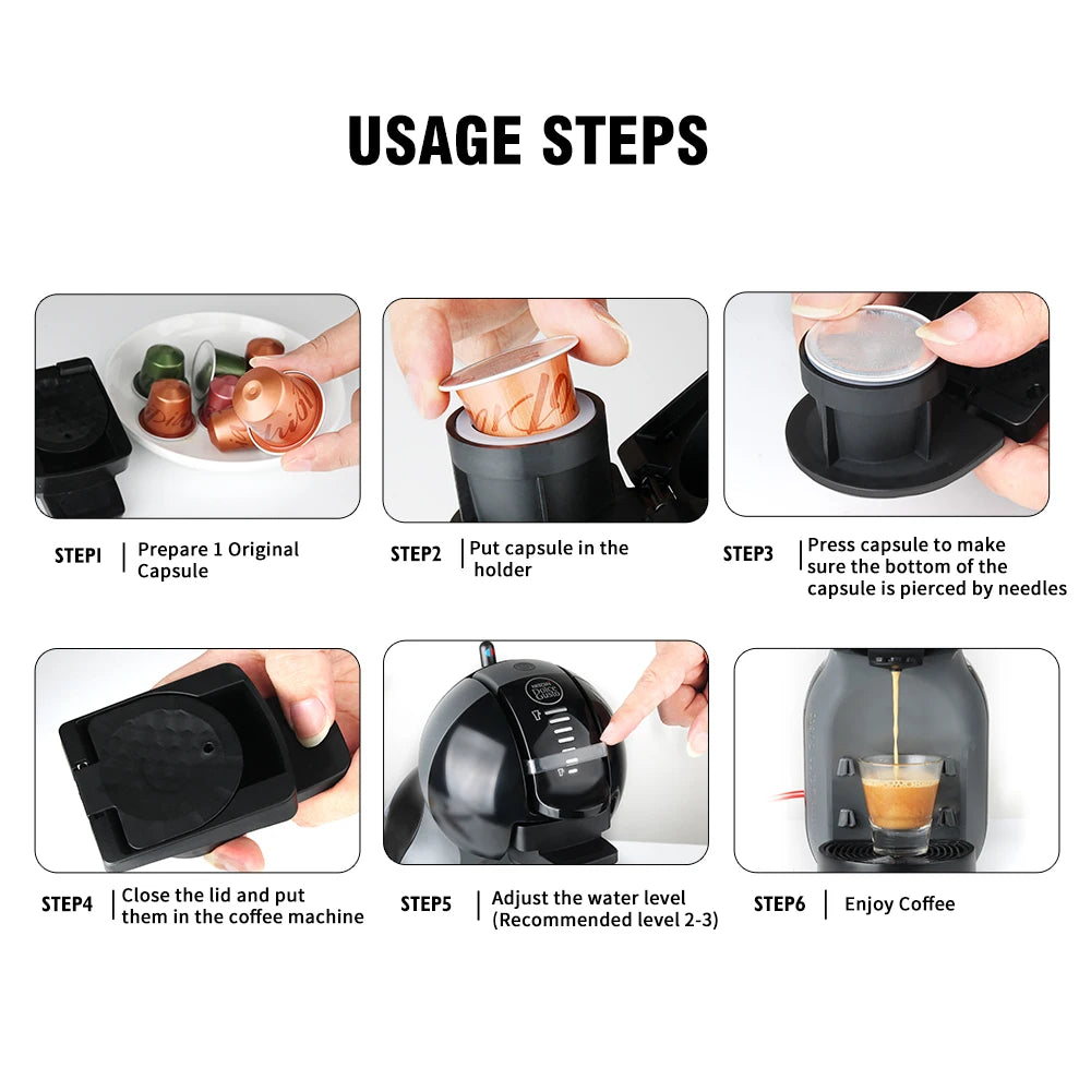 Capsule Adapter For Nespresso Original Capsules Convert forDolce Gusto Crema