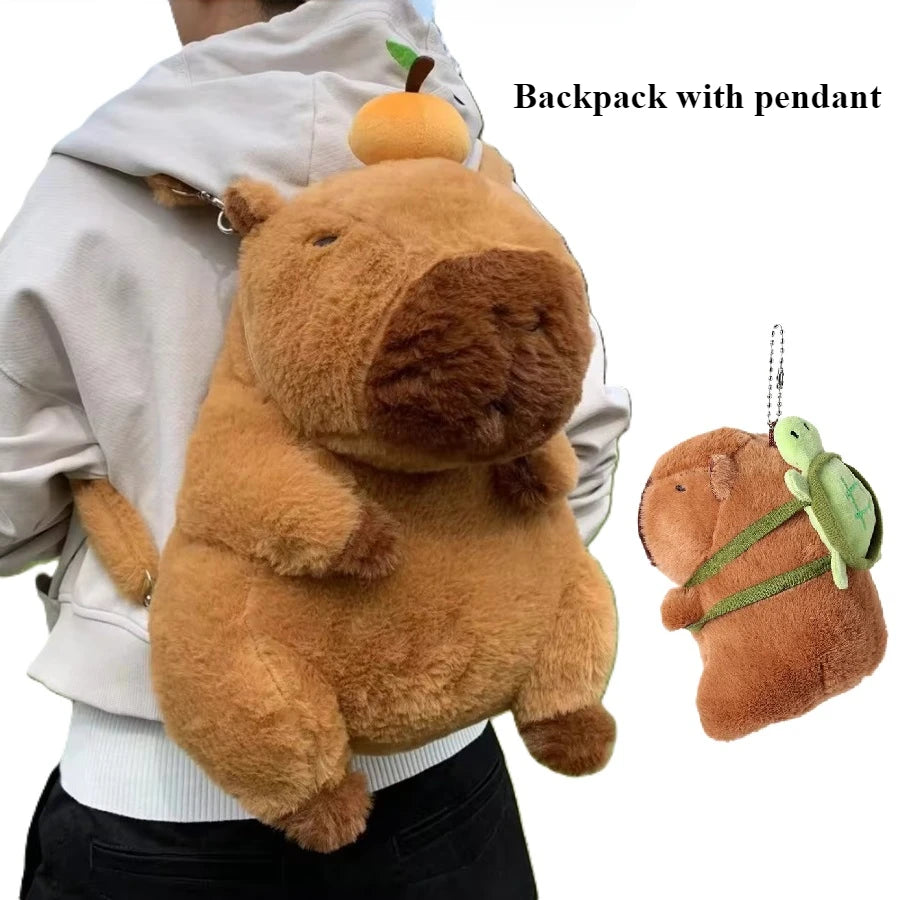 Capybara Plush Backpack Kawaii Fashion Plushie Doll Fur Pendant Children's