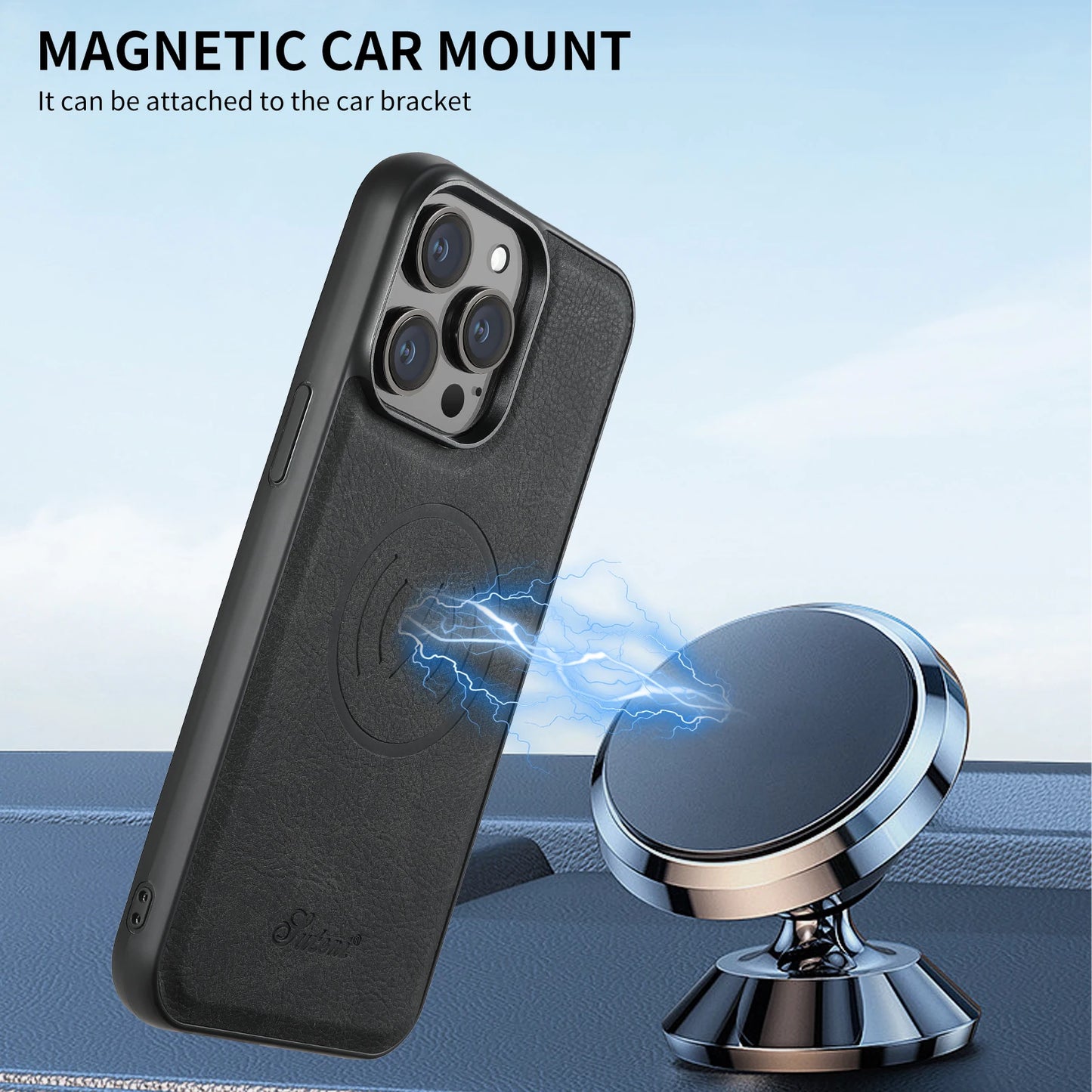 Phone Case Card Holder Leather Magnetic Pocket Cover For iPhone 12 13 14 16ProMax 15Plus