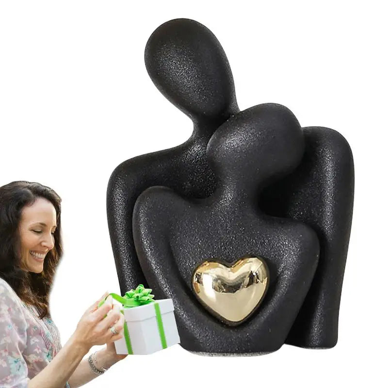 Modern Abstract Couple Statue: Nordic Ceramic Home Ornament