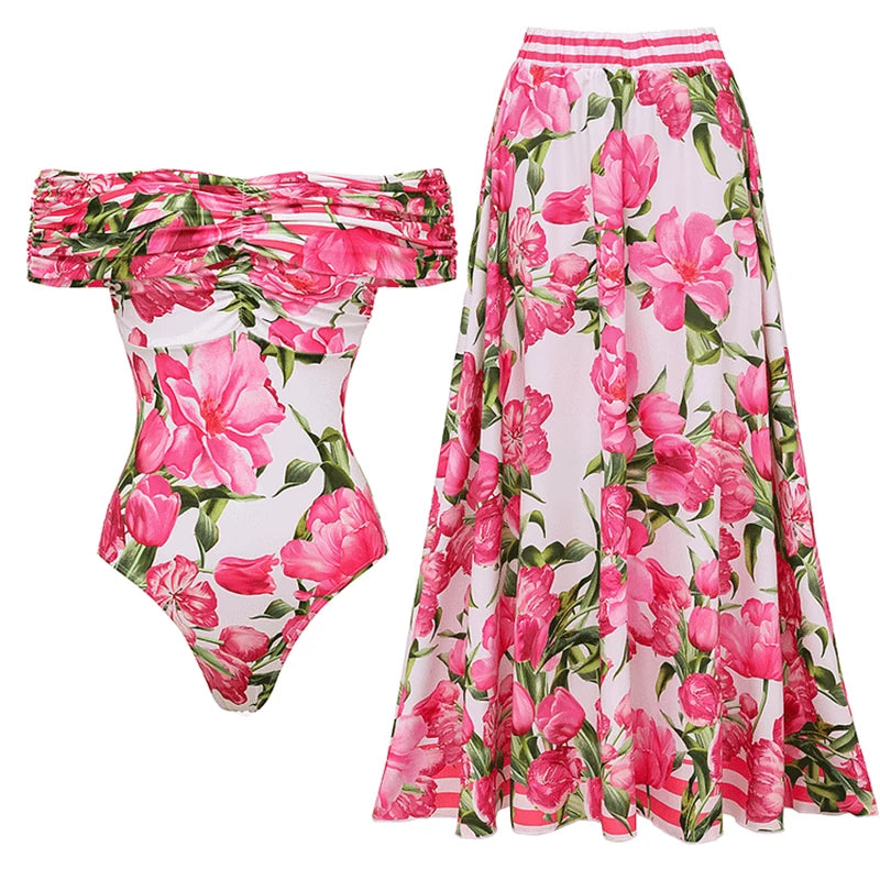 "Women's Floral One-Piece Swimsuit