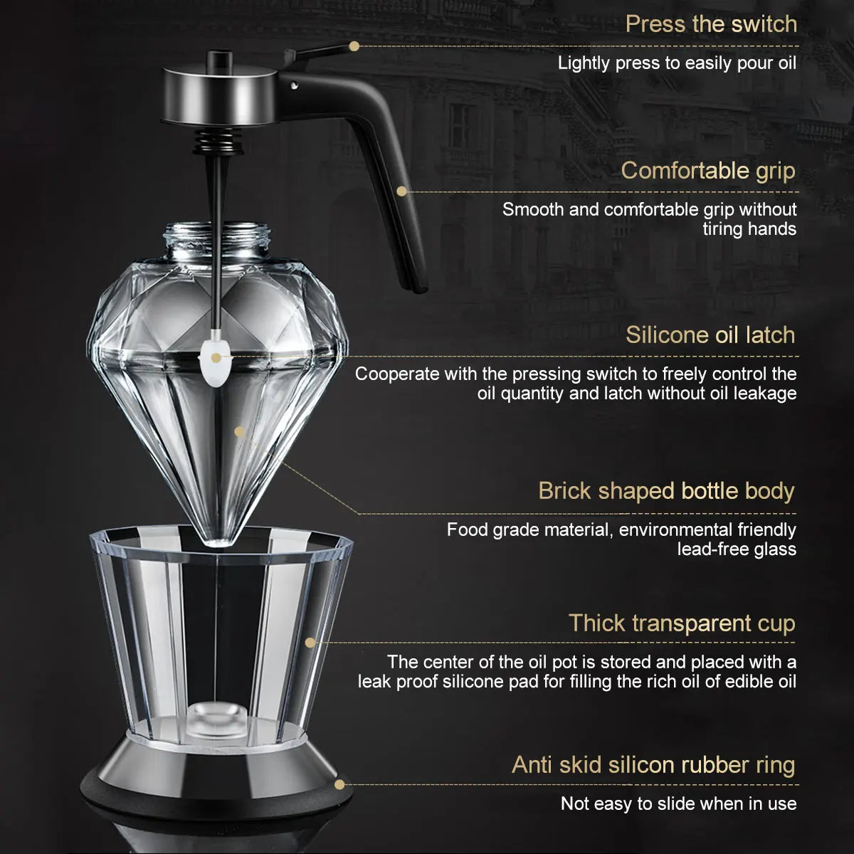 200ML No Drip Honey Dispenser with Stand