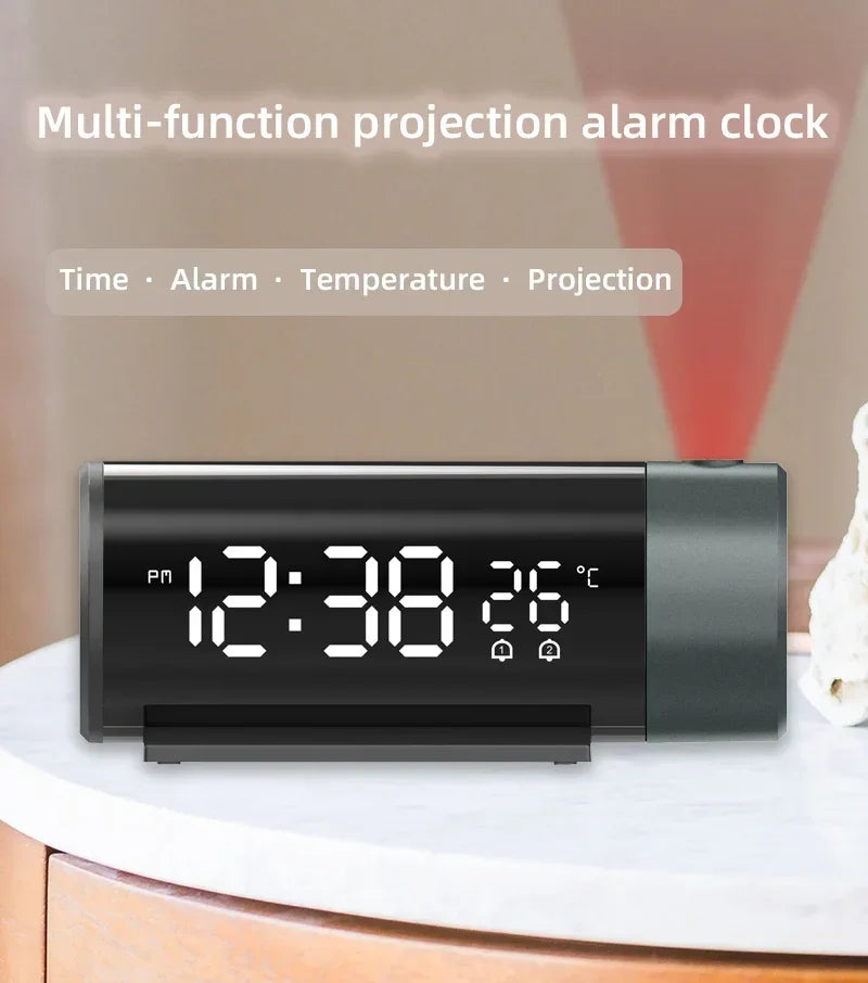 Clock Electronic Alarm Clock with Projection FM Radio