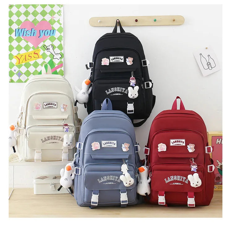 Conjunto de 5 pingentes grátis estilo floresta versão coreana casual harajuku estudante