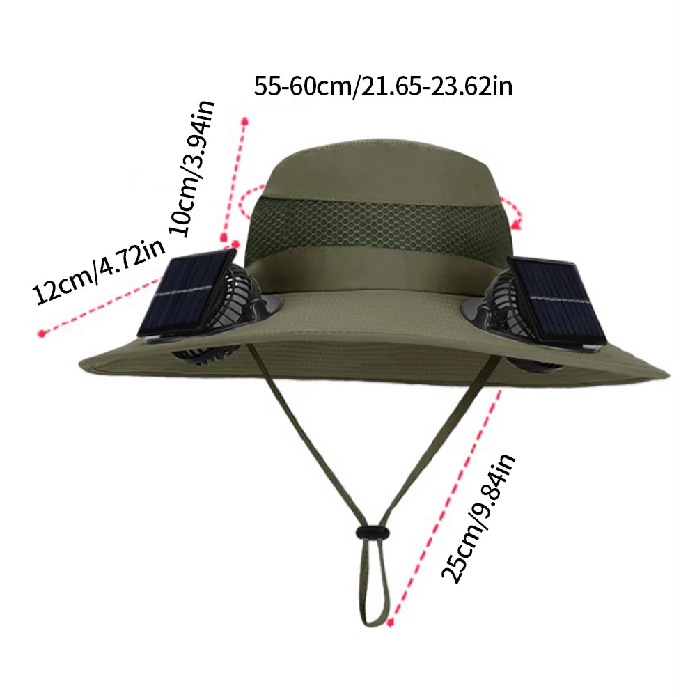 Outdoor Solar Multi-purpose Fan Cap Adjustable Three-speed Wind with USB Charging