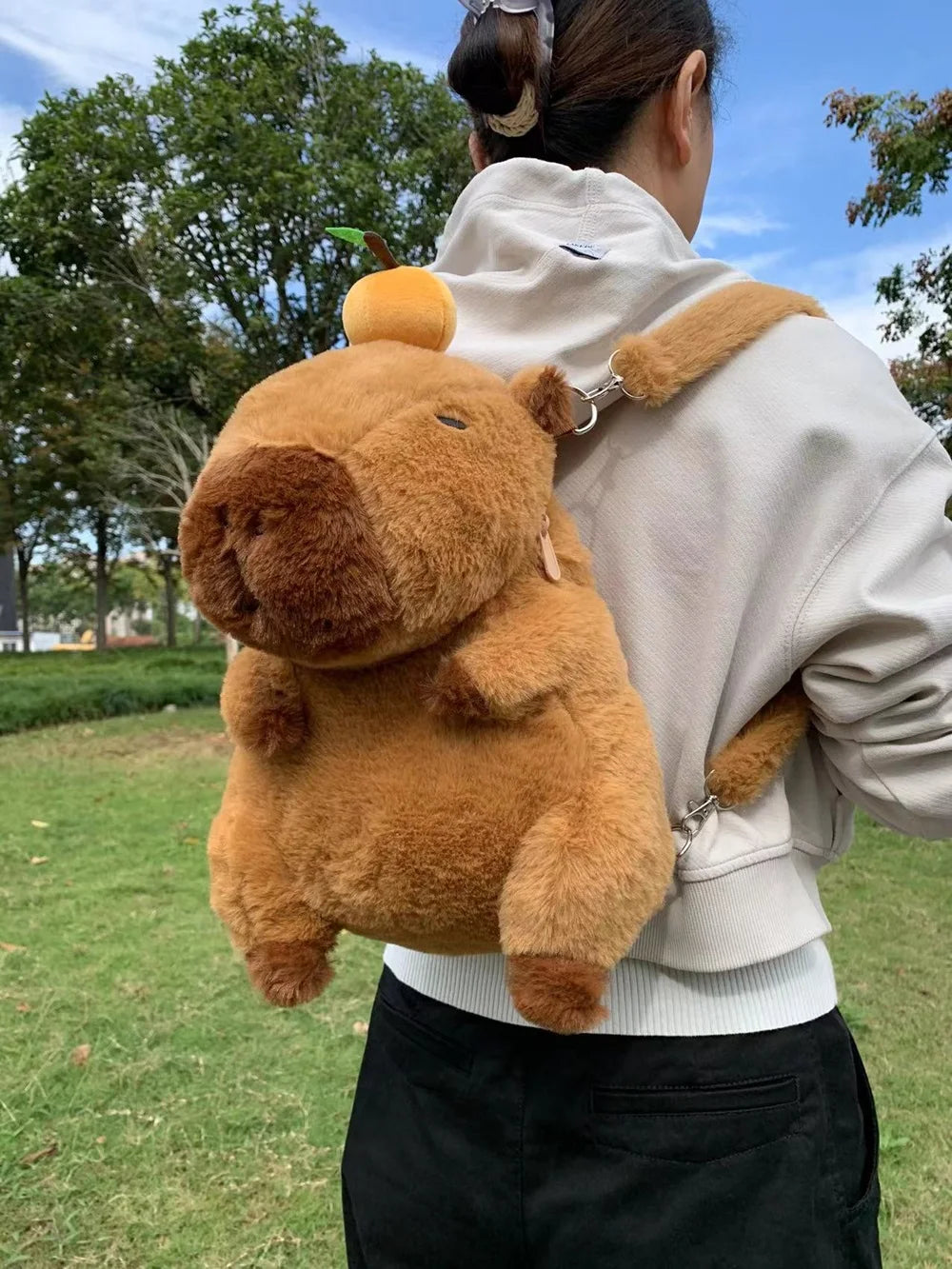 Capybara Plush Backpack Kawaii Fashion Plushie Doll Fur Pendant Children's