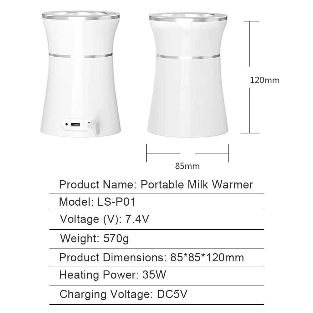 Portable Baby Bottle Warmer Milk USB Charge