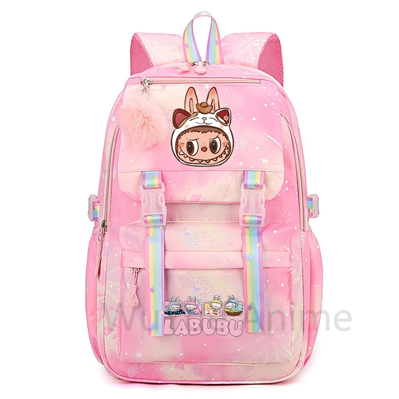 Mochila estampada fofa de anime para adolescentes estudantes crianças meninas meninos mochila escolar