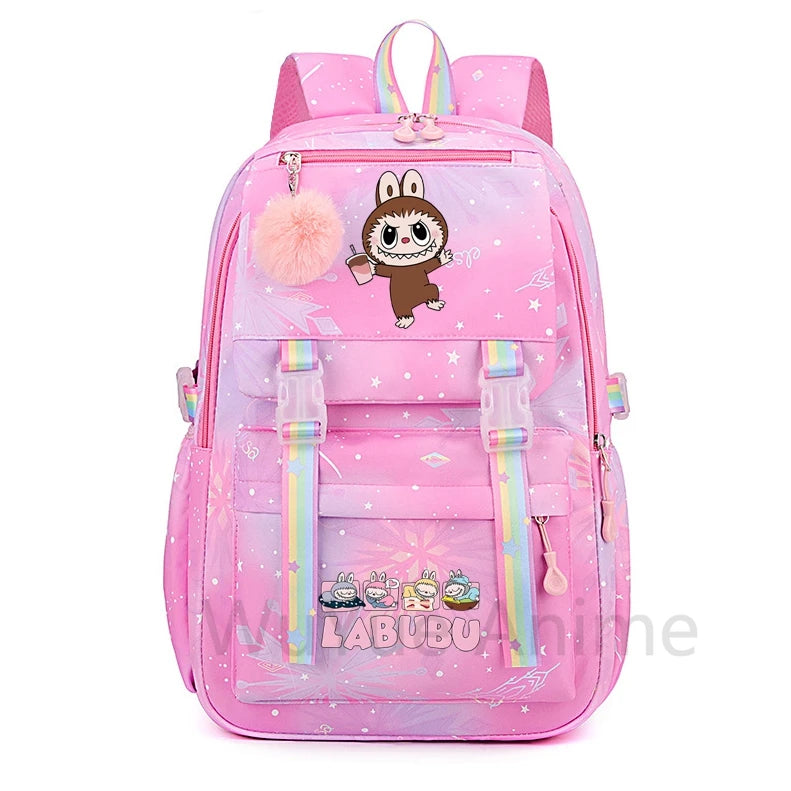 Mochila estampada fofa de anime para adolescentes estudantes crianças meninas meninos mochila escolar