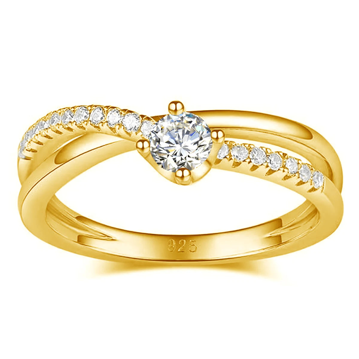 Certificated Moissanite Rings For Women Solid 925 Sterling Silver Eternity
