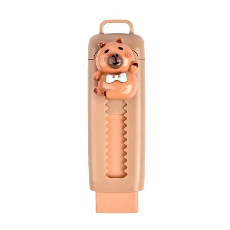 Kawaii Push Pull Capybara Eraser Soft School Supplies Clean Mess Free