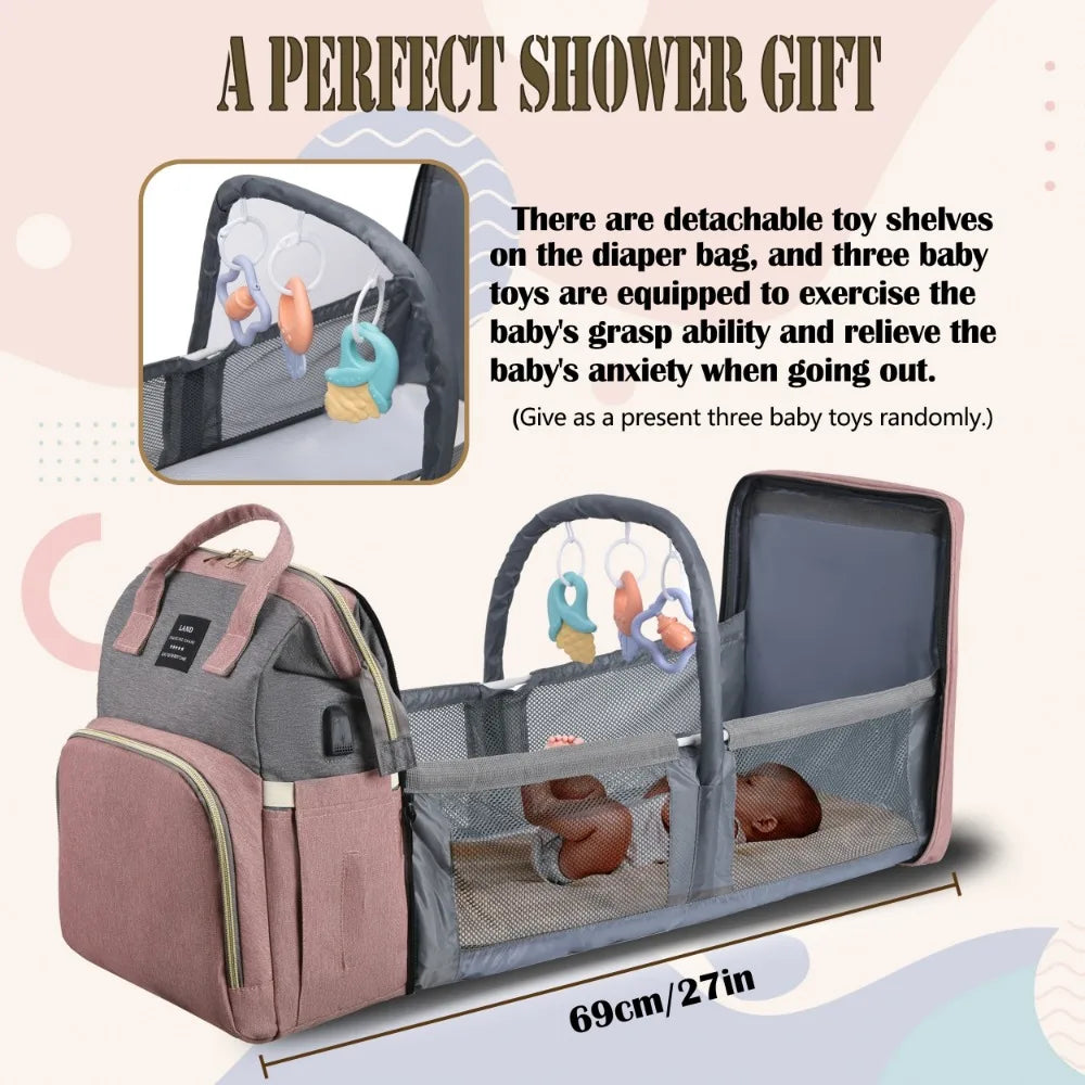 Mommy Bag: Lightweight Portable Folding Crib Travel Backpack