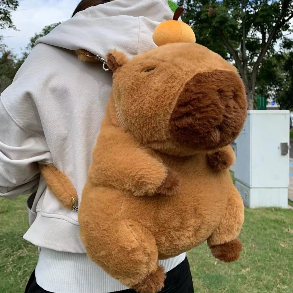 Capybara Plush Backpack Kawaii Fashion Plushie Doll Fur Pendant Children's