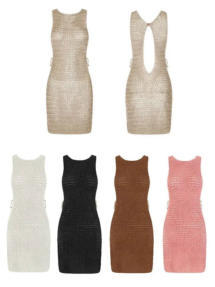 One-Shoulder Cut-Out Corset Mini Dress.