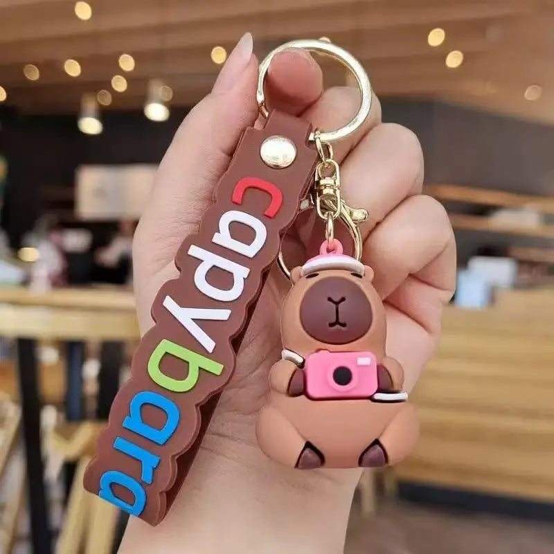 Capybara rodent capybara backpack pendant simulation car PVC pendant keychain