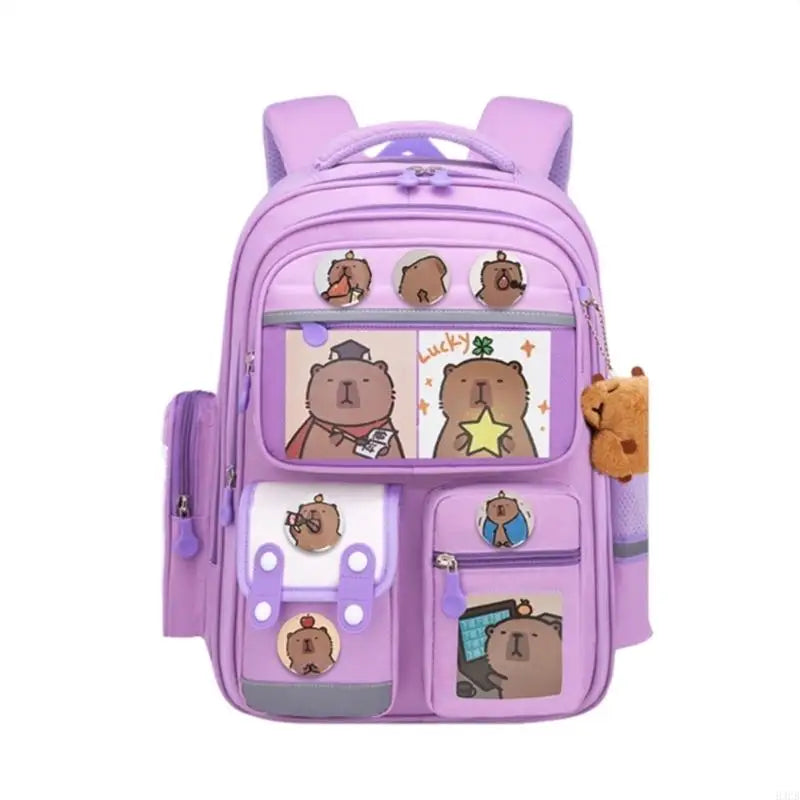 H3CB Unique Capybara Designs Backpack For Elementary Students Ergonomic