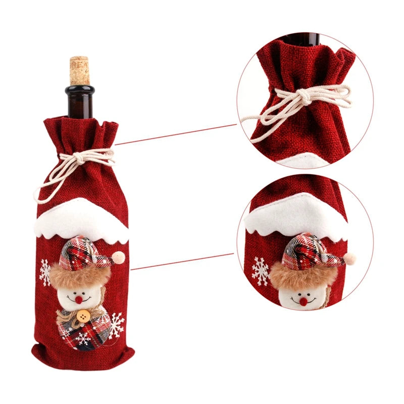 Christmas Wine Bottle Cover Merry Christmas Decoration For Home