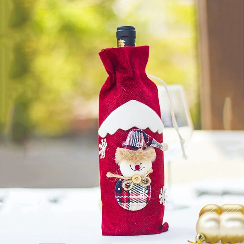 Christmas Wine Bottle Cover Merry Christmas Decoration For Home