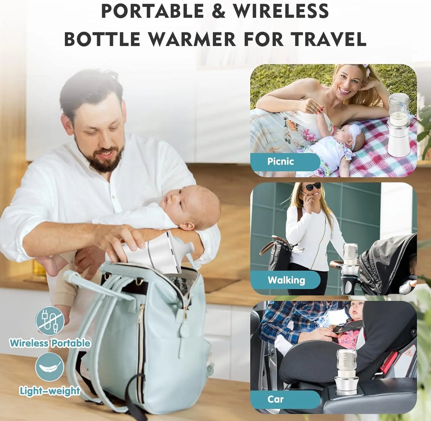Portable Baby Bottle Warmer Milk USB Charge
