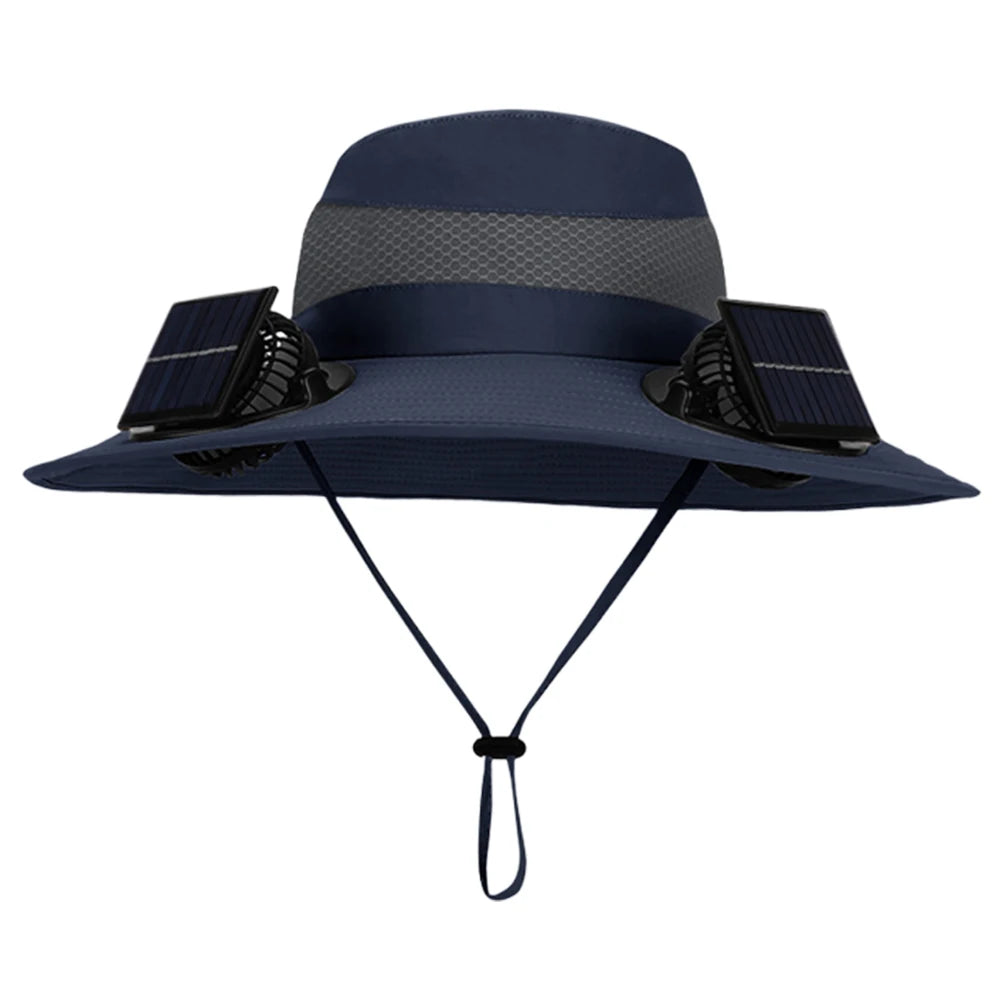 Outdoor Solar Multi-purpose Fan Cap Adjustable Three-speed Wind with USB Charging