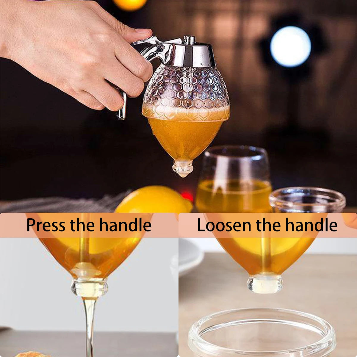 200ML No Drip Honey Dispenser with Stand