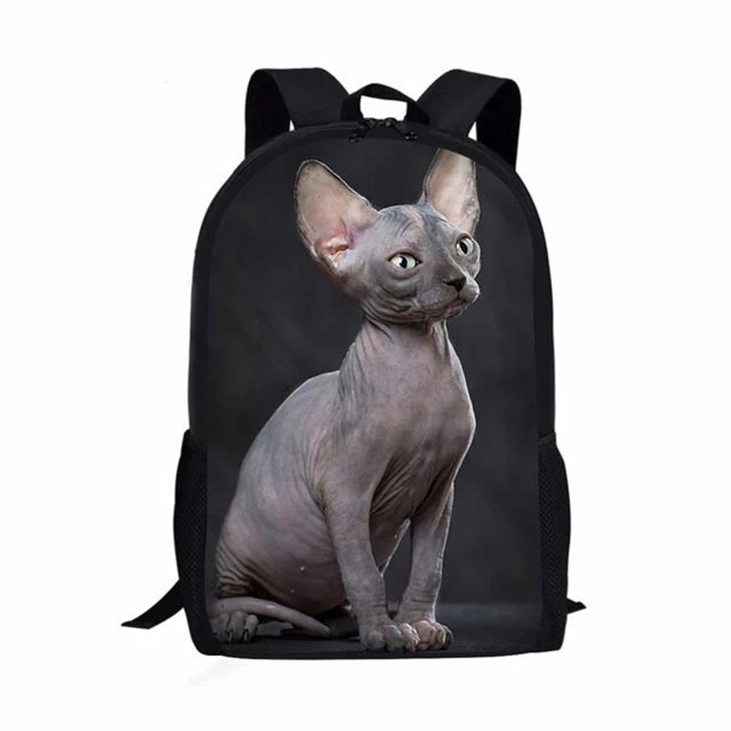 Mochilas escolares populares e modernas para cadernos de gatos 3D