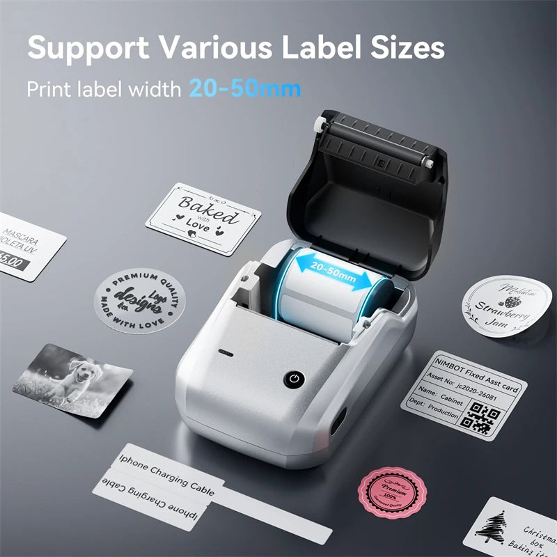 Label Printer Mini Bluetooth Sticker Maker Support Smartphones PC
