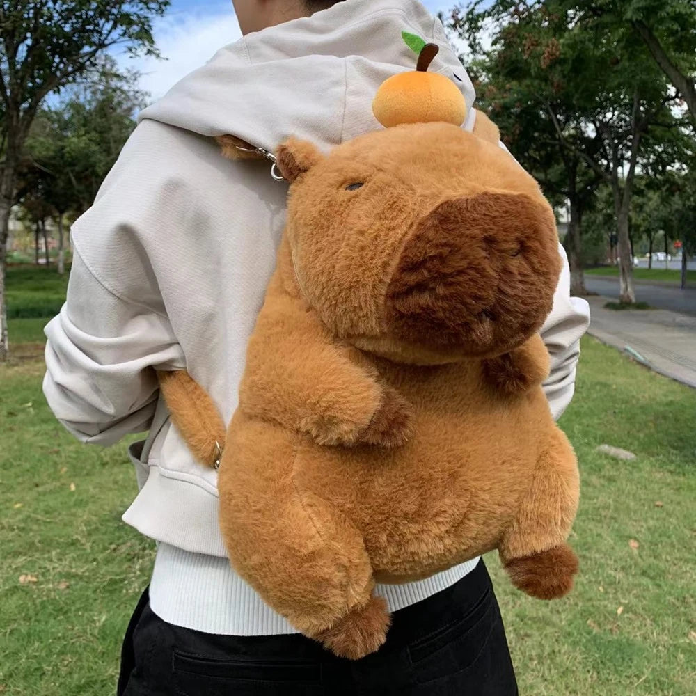 Capybara Plush Backpack Kawaii Fashion Plushie Doll Fur Pendant Children's