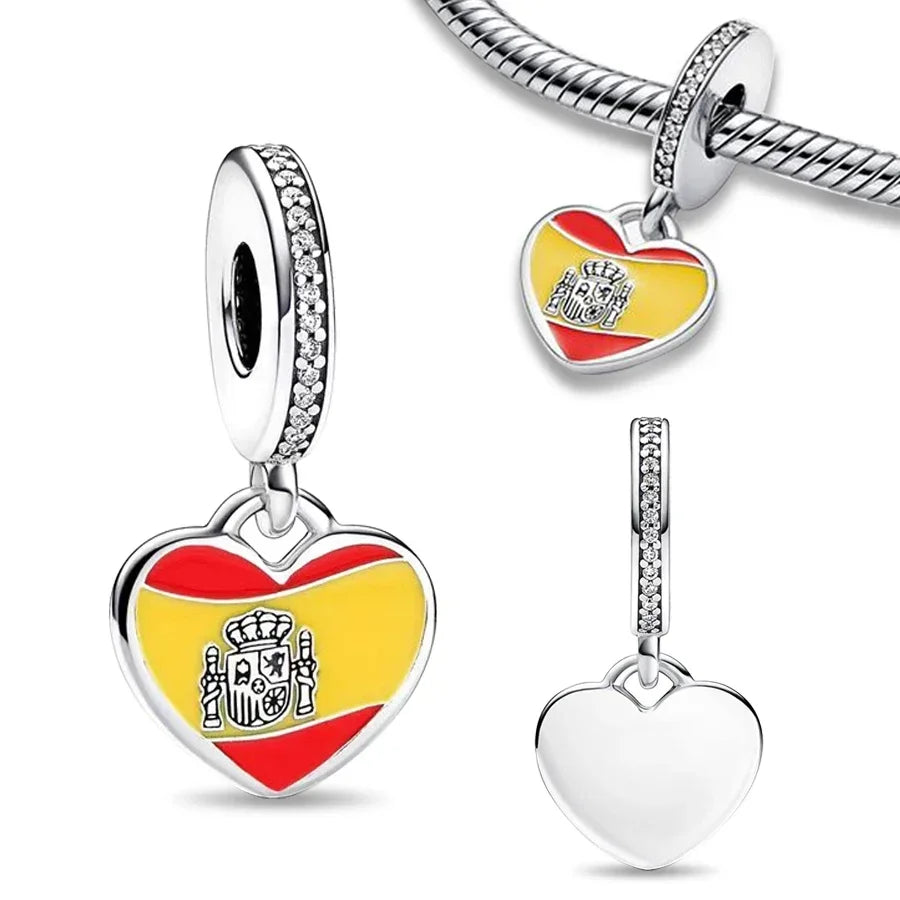 sterling silver 925 red love gold envelope mail pendant fit original pandora women's