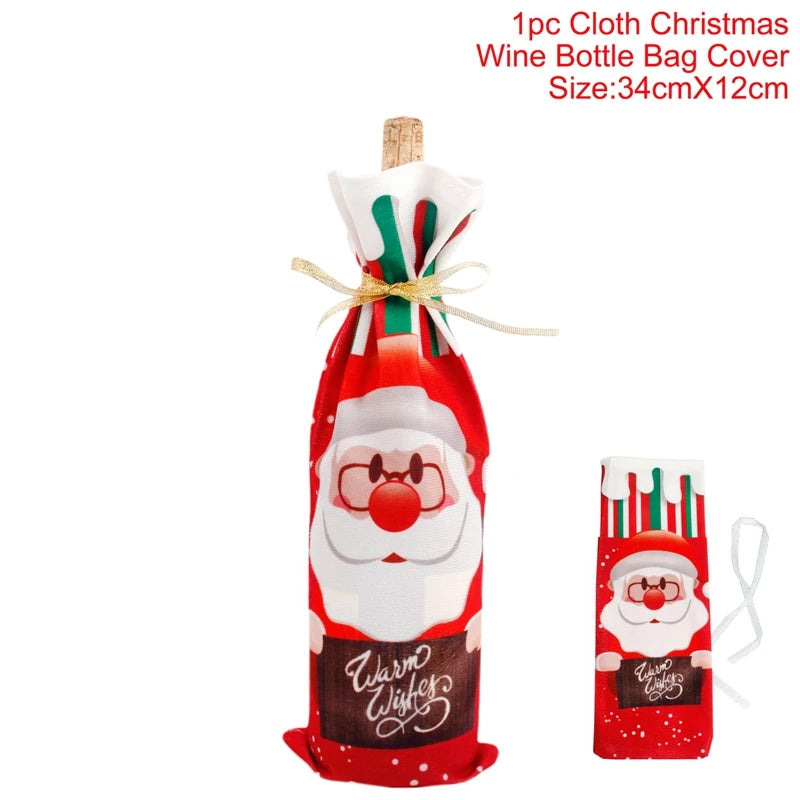 Christmas Wine Bottle Cover Merry Christmas Decoration For Home