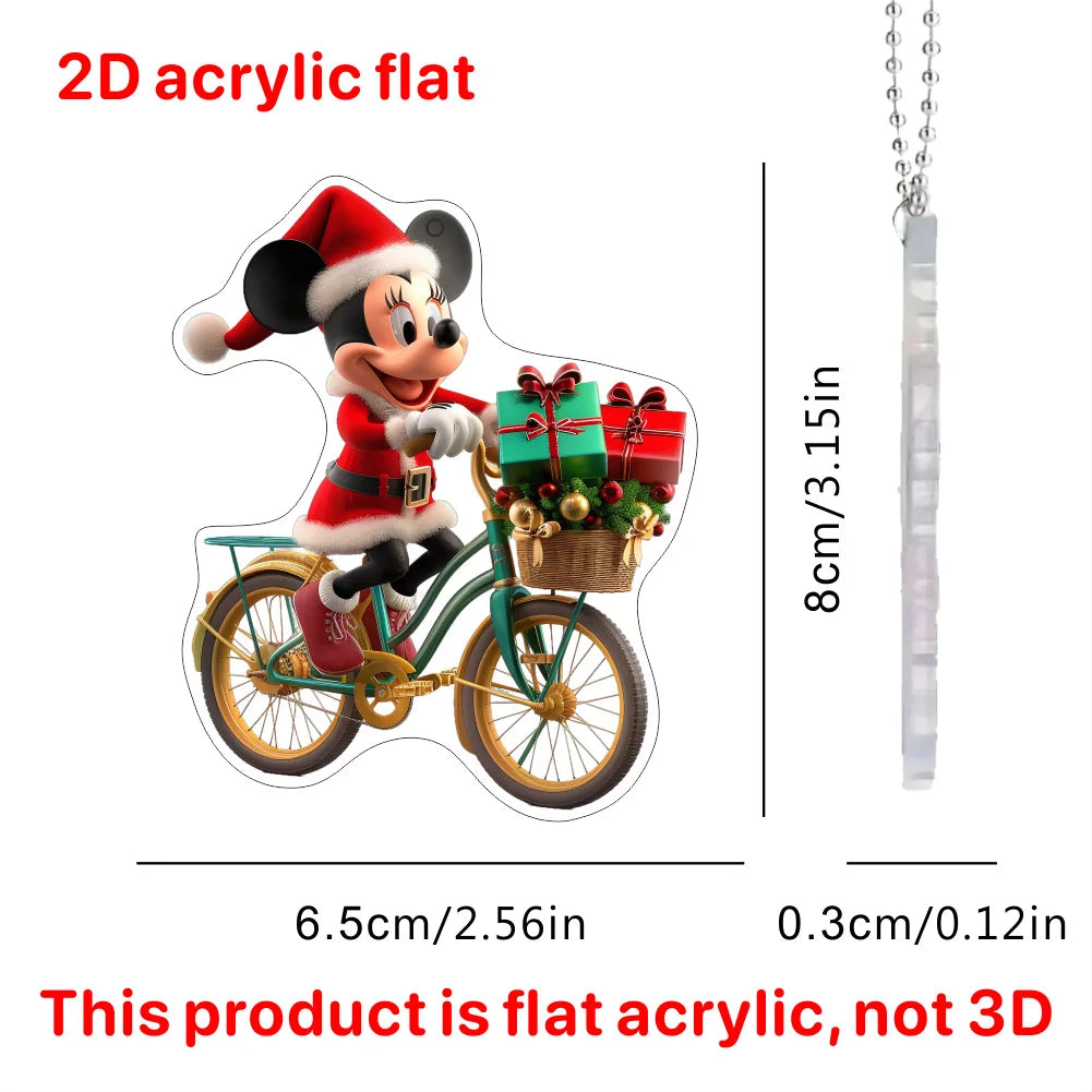 Cute Mickey Christmas Tree Pendant Anime Acrylic 2D Christmas Decorations