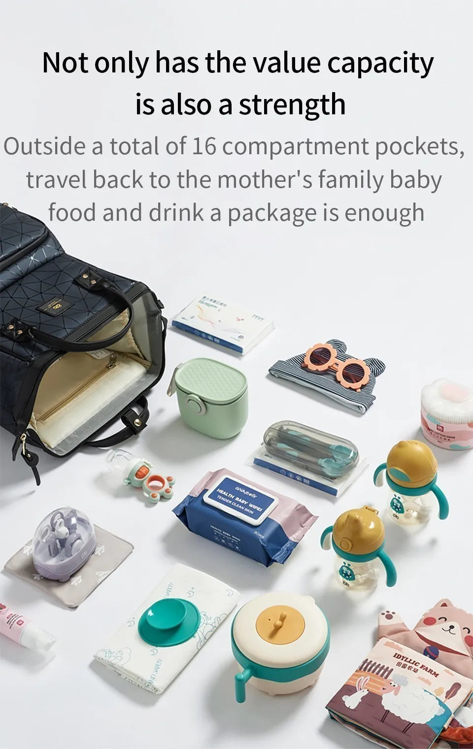 AIBEDILA Mommy Bag Impermeável USB Grande