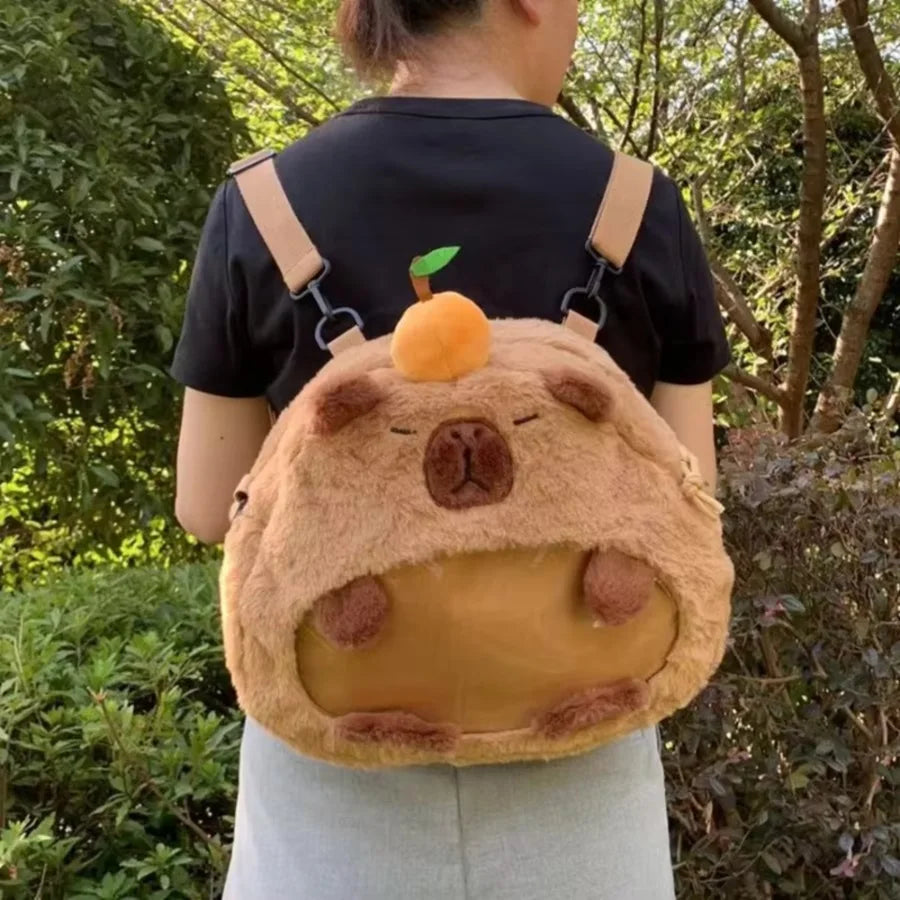 Capybara Plush Backpack Kawaii Fashion Plushie Doll Fur Pendant Children's
