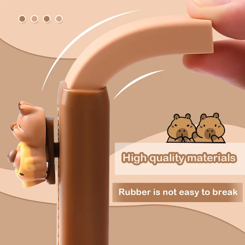 Kawaii Push Pull Capybara Eraser Soft School Supplies Clean Mess Free