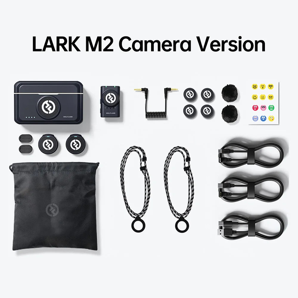Hollyland Lark M2 Wireless Lavalier Microphone System TX RX Kit 300m Range